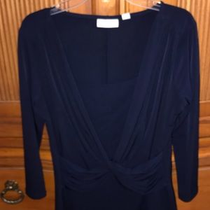 New York & Co Navy draped blouse. Worn once.